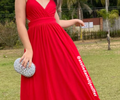 Vestido Longo Vermelho – Novo, Tamanho M