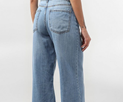 Calça Jeans feminina wide leg cintura alta